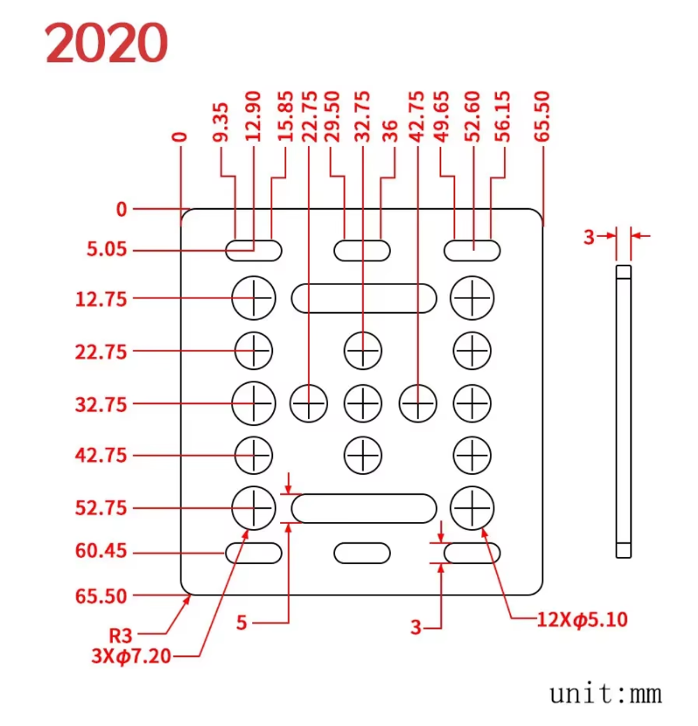 Пластина Openbuilds для профиля 2020 в сборе
