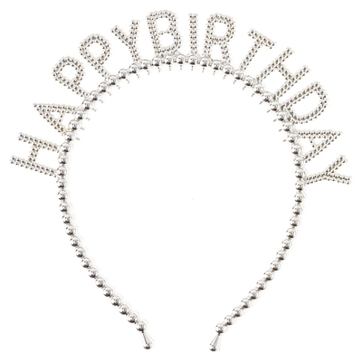 Ободок, Happy Birthday, Сверкающий жемчуг, Серебро