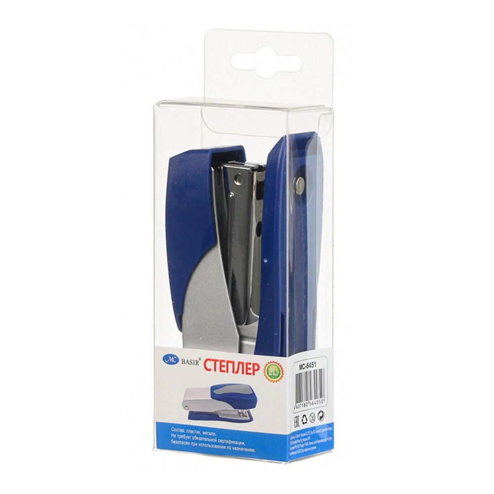 Степлер канцелярский Basir, 24/6 и 26/6 на 50 листов, серия "Офис", 12*4.2 см, ассорти