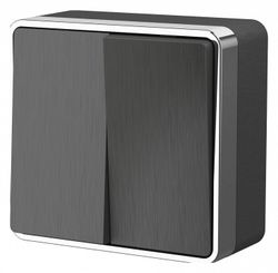 Выключатель двухклавишный Werkel Gallant (графит рифленый) W5020004