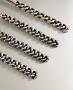 ZARA HOME НАБОР ДЕСЕРТНЫХ ВИЛОК С ПЛЕТЕНЫМИ РУЧКАМИ (4 ШТ.), СТАЛЬНОЙ СЕРЫЙ