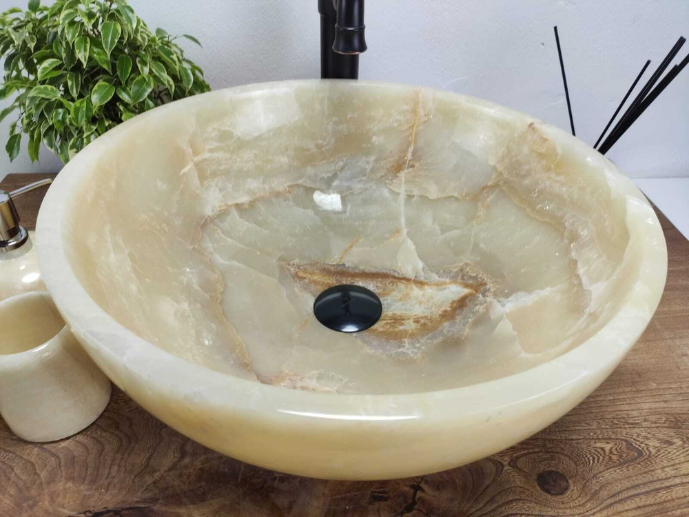 Раковина из оникса Bowl Yellow Premium BO-60910 45*45*17