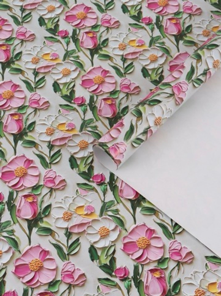 Бумага упаковочная глянцевая «Цветочная поляна», 70 × 100 см