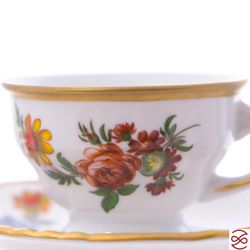 Набор кофейных пар Queen's Crown Мейсенский букет 100 мл(6 пар)