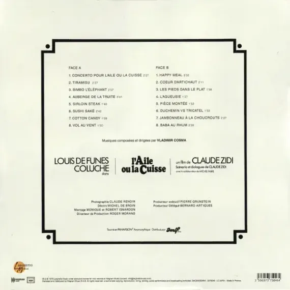 OST - Vladimir Cosma – L'aile Ou La Cuisse - LP