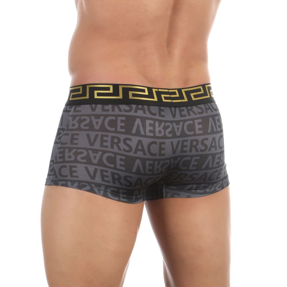 Мужские трусы боксеры темно-серые с принтом Versace