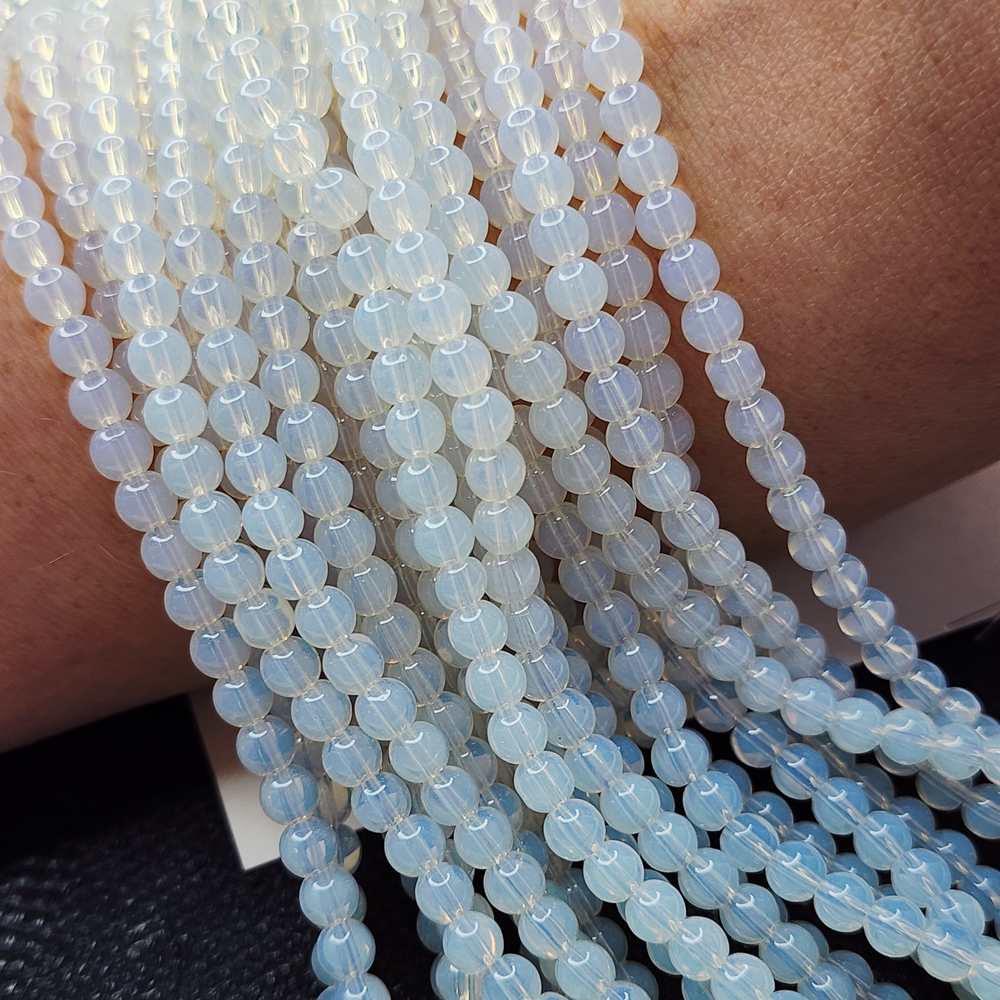 Опалит, стекло, лунный камень имитация, р-р 4мм, цена за нить 33см