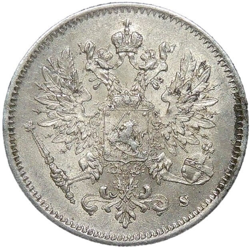 25 пенни (pennia) 1917, двор S, Россия для Финляндии (XF-AU)