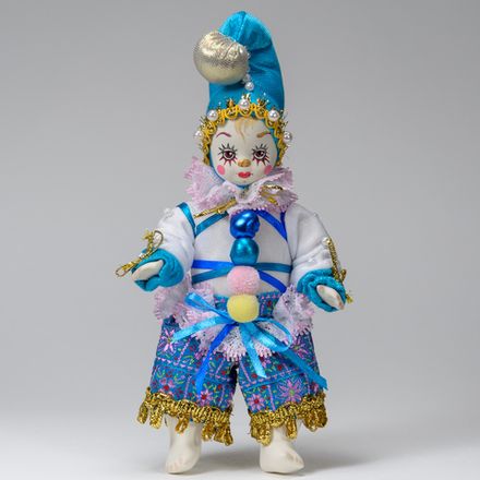 Интерьерная кукла Клоун в голубом