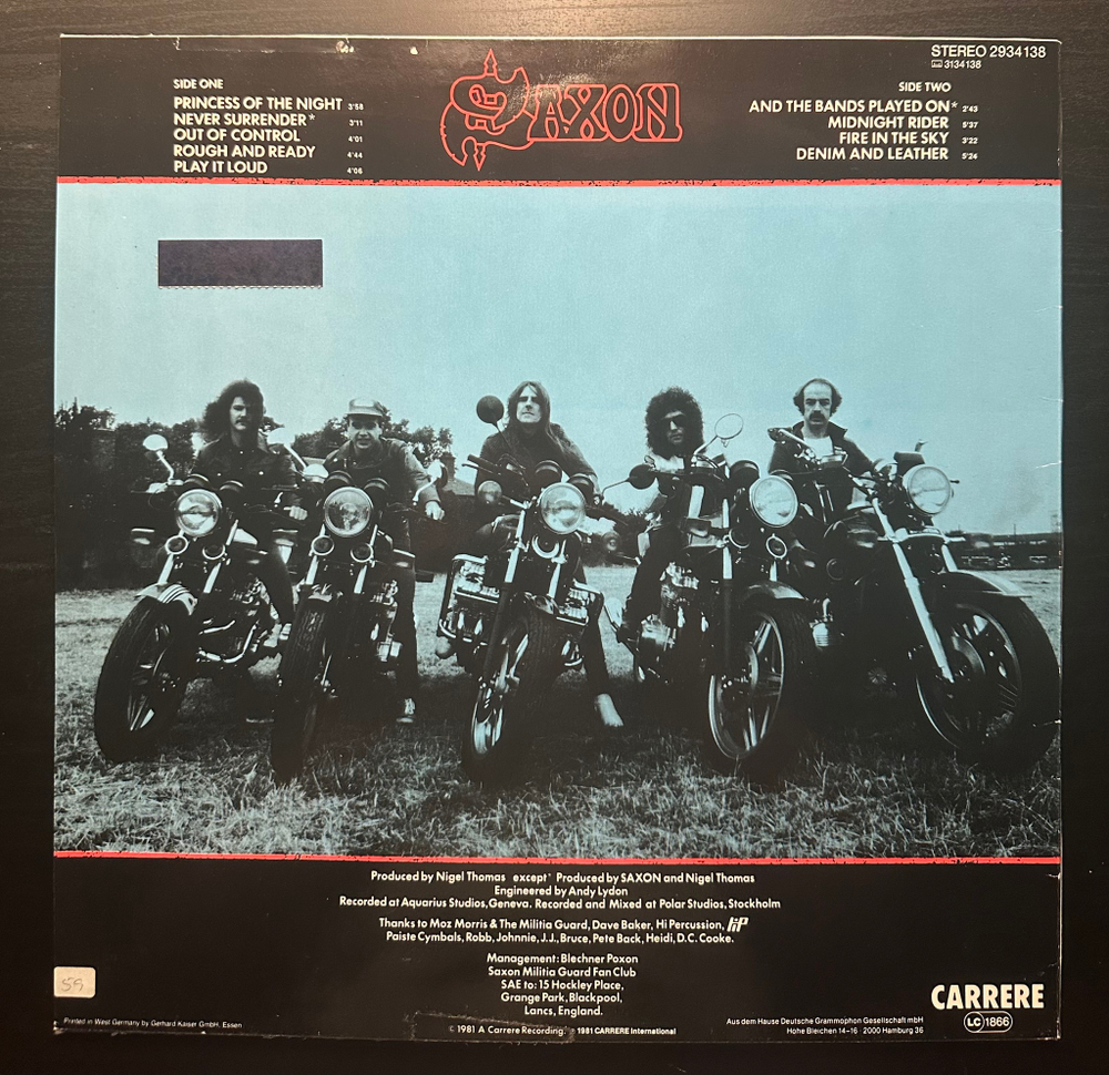 Saxon - Denim And Leather (Германия 1981г.)