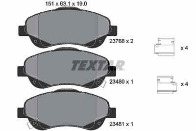 TEXTAR - 2376802-TET - Brake Pad Set, disc brake