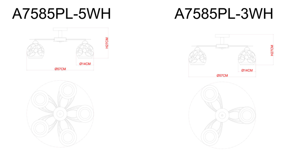 Люстра потолочная Arte Lamp Sansa A7585PL-5WH