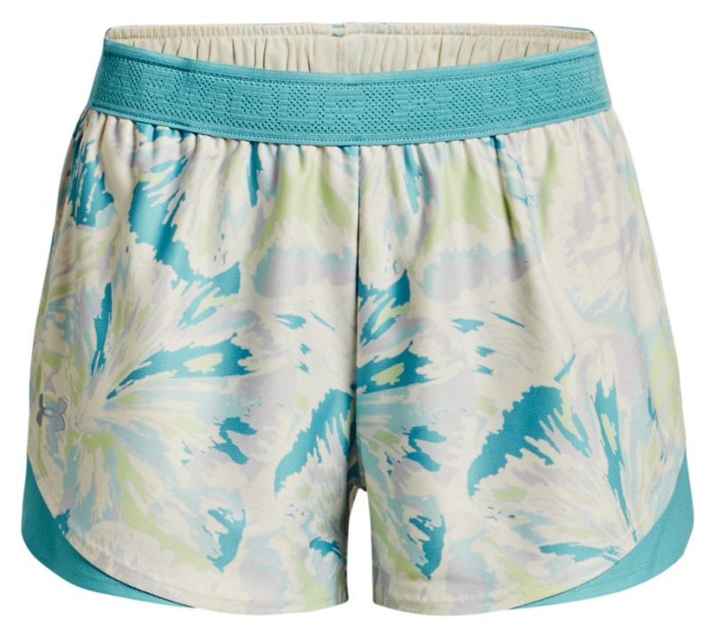Женские теннисные шорты Under Armour Women's UA Play Up 3.0 Shorts - pale olive/cloudless sky
