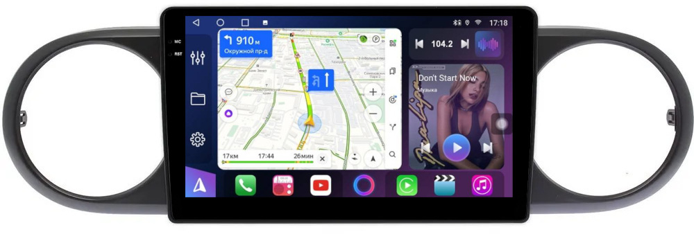 Магнитола для Toyota Corolla Rumion 2007-2016 - FarCar 9583 монитор 9.5" QLED на Android 14, TS18, CarPlay, 4G SIM-слот