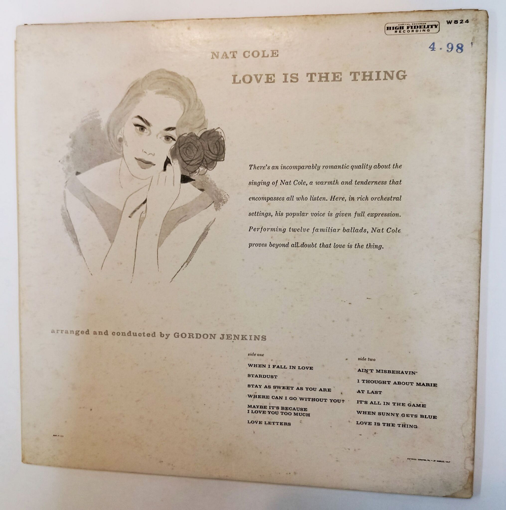 Винтажная виниловая пластинка LP Nat King Cole Love Is The Thing (USA 1957) 1 press