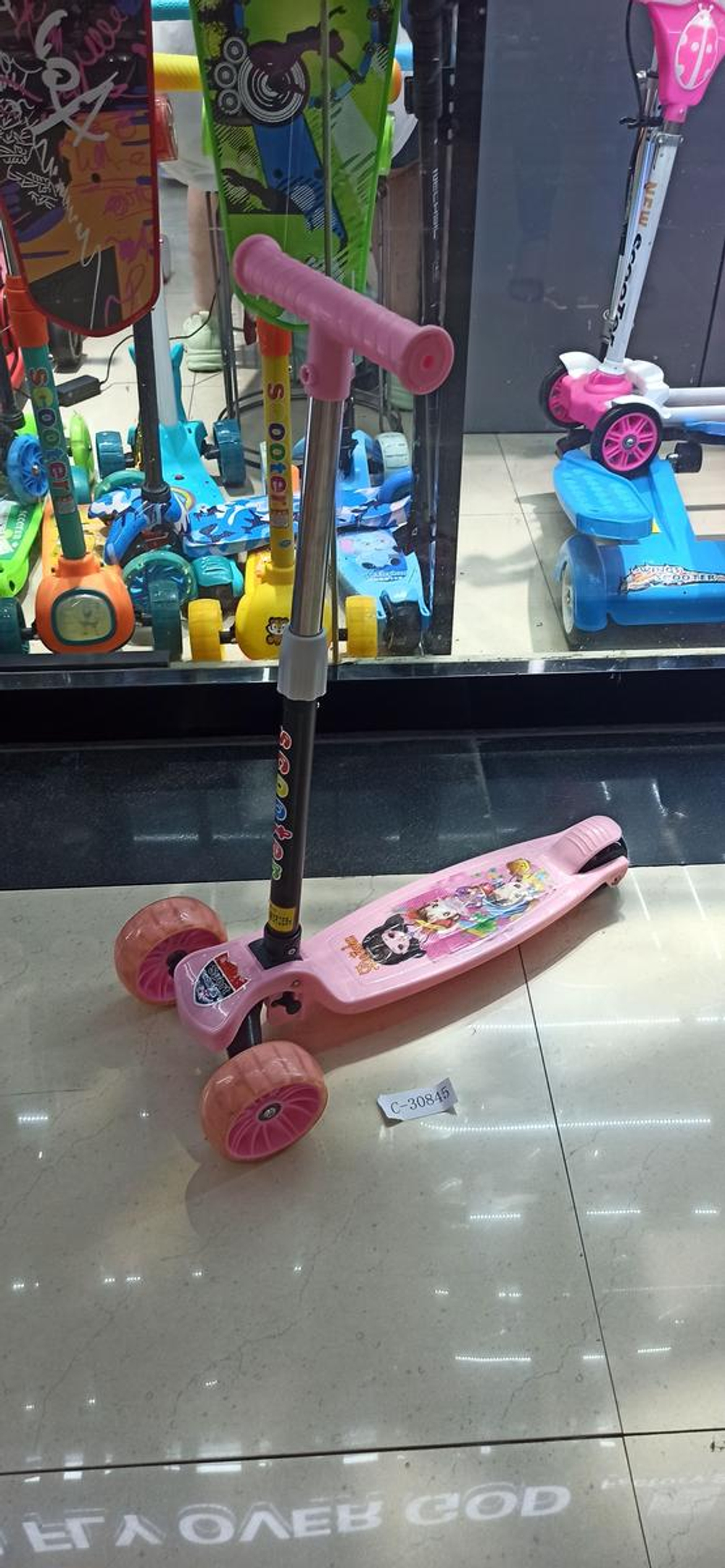 Самокат трехколесный с широкими колесами, колеса PU 12 см, со светом, заднее колесо без света