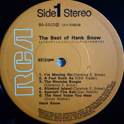 Виниловая пластинка Hank Snow ‎– The Best Of 2LP