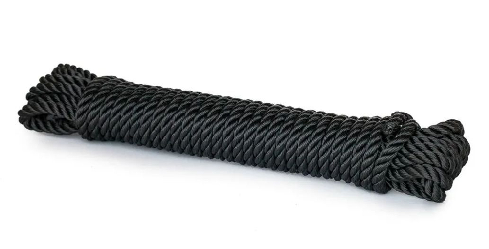 Швартовый трос (канат крученый) Петроканат ШВАРТОВЫЙ 12,0 мм, белый, 2200 кг, 9 м, евромоток