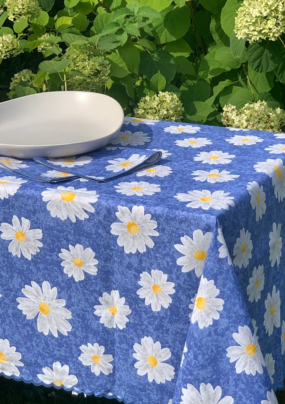 Скатерть 140x240 и 8 салфеток Confestyl Camomilla синие