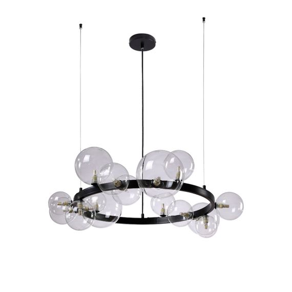 Подвесная люстра Crystal Lux Agata SP15 V2 Black/Transparente
