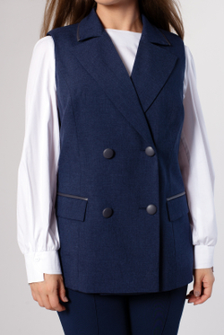 Жилет женский 4100ВП, темный деним #38ТД064100ВП