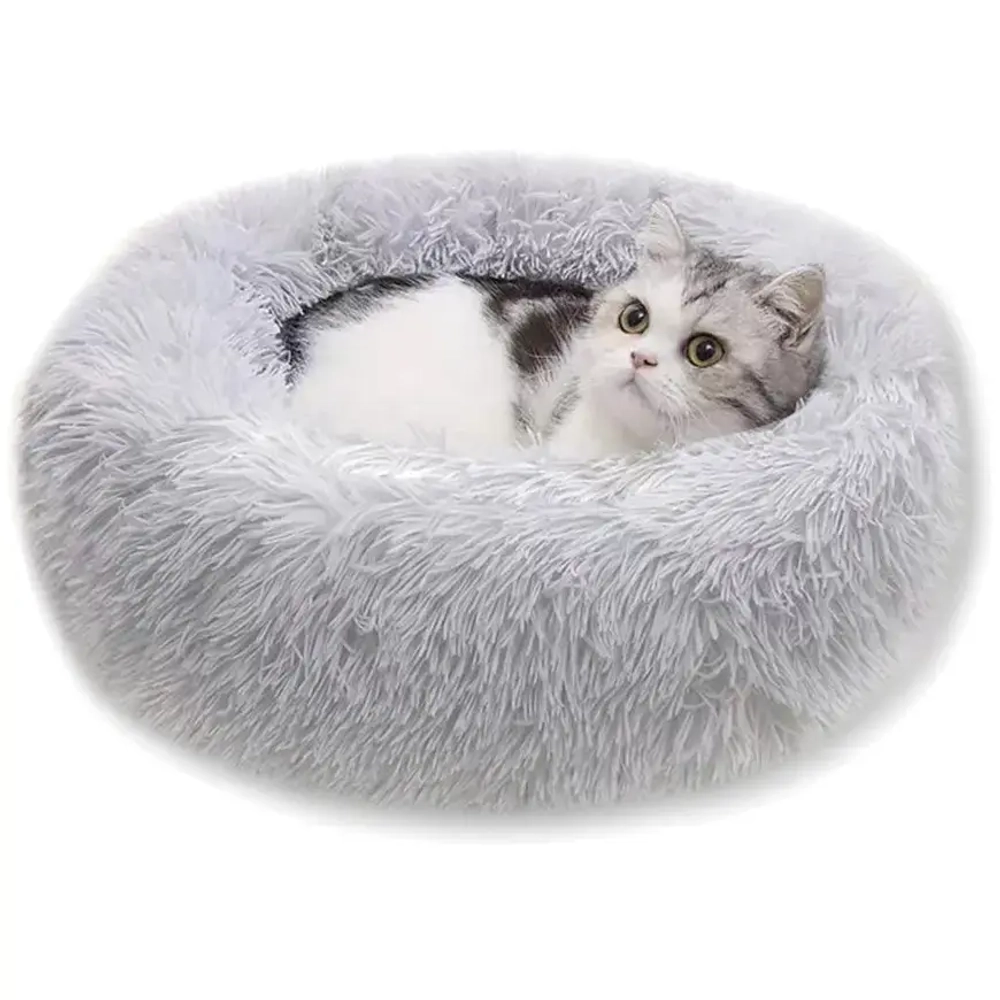 Лежанка для животных круглая «Место БРО», цвет серый, d-50см (Лейбл)