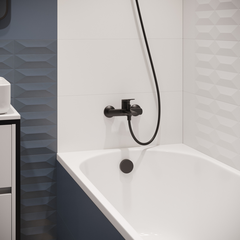 Смеситель для ванны с душем STWORKI Вирклунд S05100BK матовый чёрный