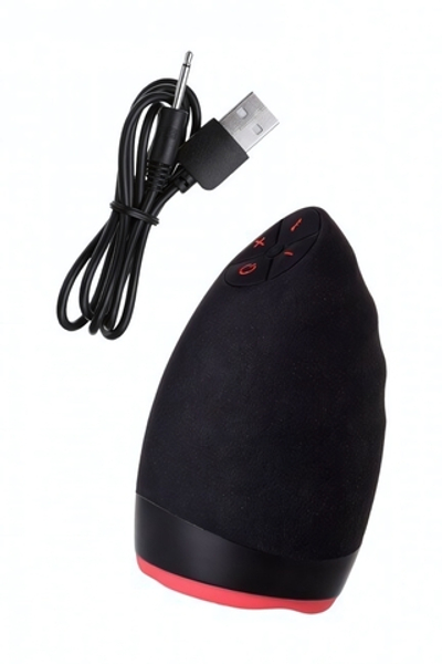 Перезаряжаемый мастурбатор LAVA с подогревом (6 режимов вибрации, 3 скорости, 2 режима подогрева) (Цвет: черный)