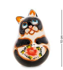 ГЛ- 518 Фигурка «Котик» цв. (Гжельский фарфор)