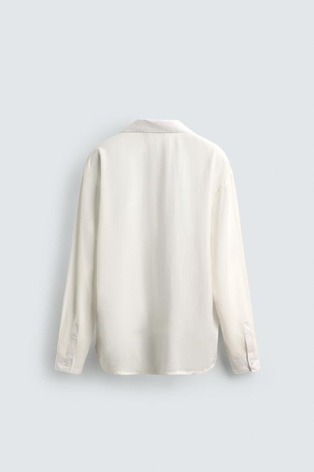 ZARA РУБАШКА RELAXED FIT ИЗ СТРУЯЩЕЙСЯ ТКАНИ, БЕЛЫЙ