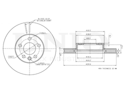 Диск тормозной передний UNIO BRD-20406