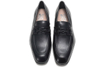 FERRAGAMO GANCINI Leather Casual Leather Shoes Men"s Black