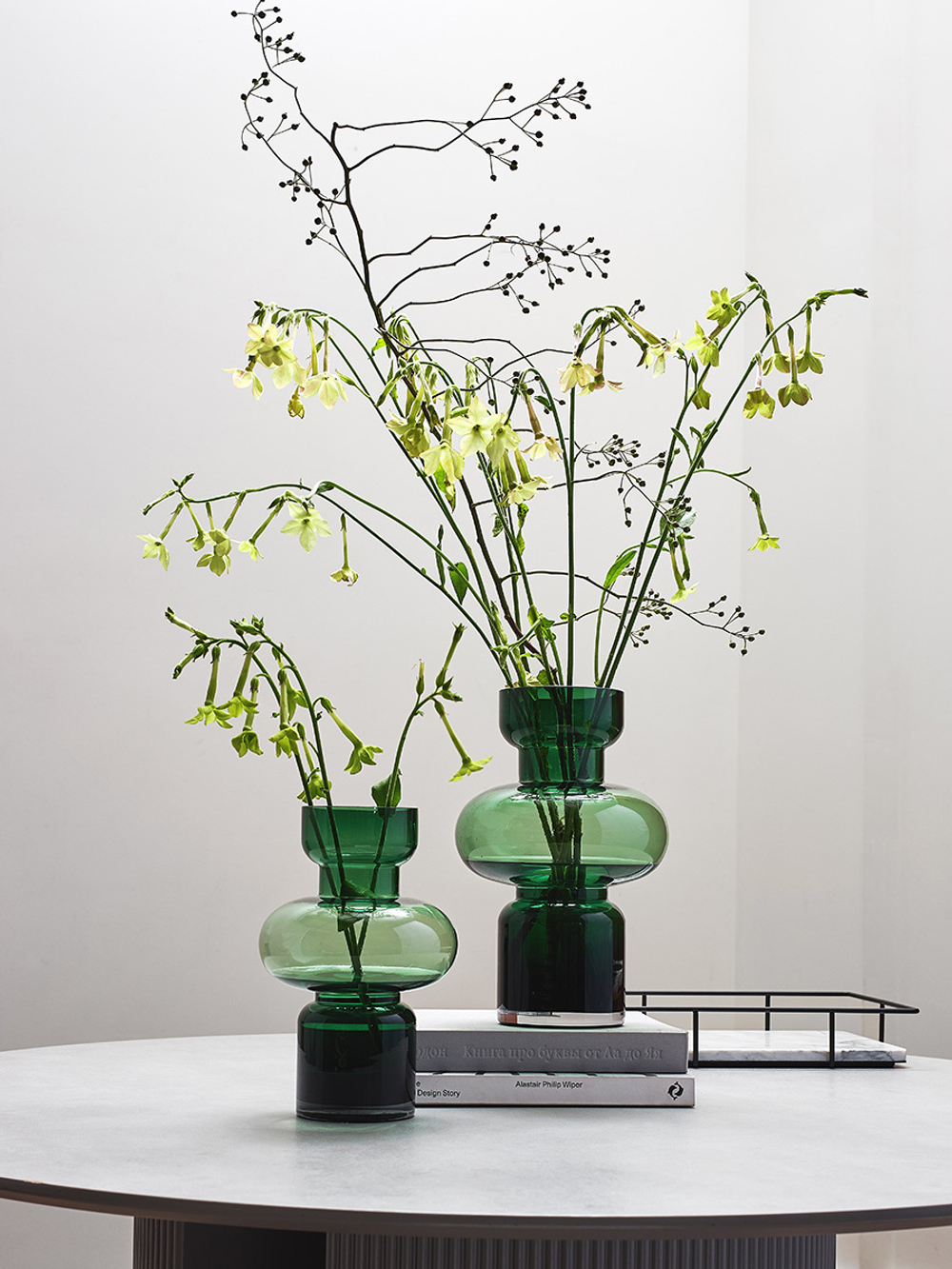 Ваза florum, 30 см, изумрудная