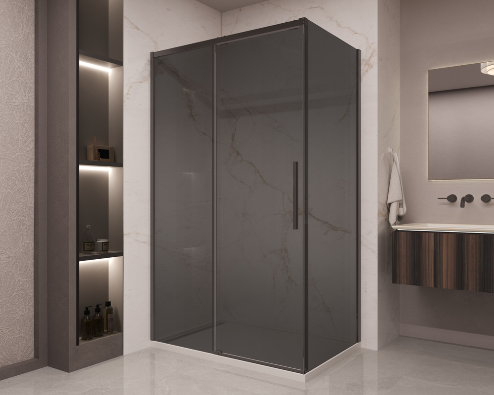 Душевой уголок Stella VSR-1ST9012CGB, 1200*900, черный, стекло тонированное