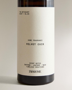 Zara Home Аромадиффузор Velvet Cuir 120 мл, тростниковые палочки микадо, аромат восточный древесный, Коричневый