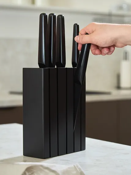 Подставка для ножей hevea, черная