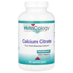 Nutricology, цитрат кальция, 150 мг, 180 вегетарианских капсул