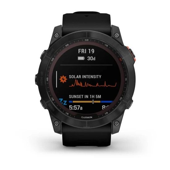 Умные часы Garmin Fenix 7x Solar черный с черным силиконовым ремешком
