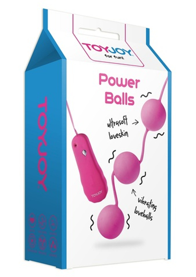 Розовые вагинальные шарики с вибрацией Power Balls
