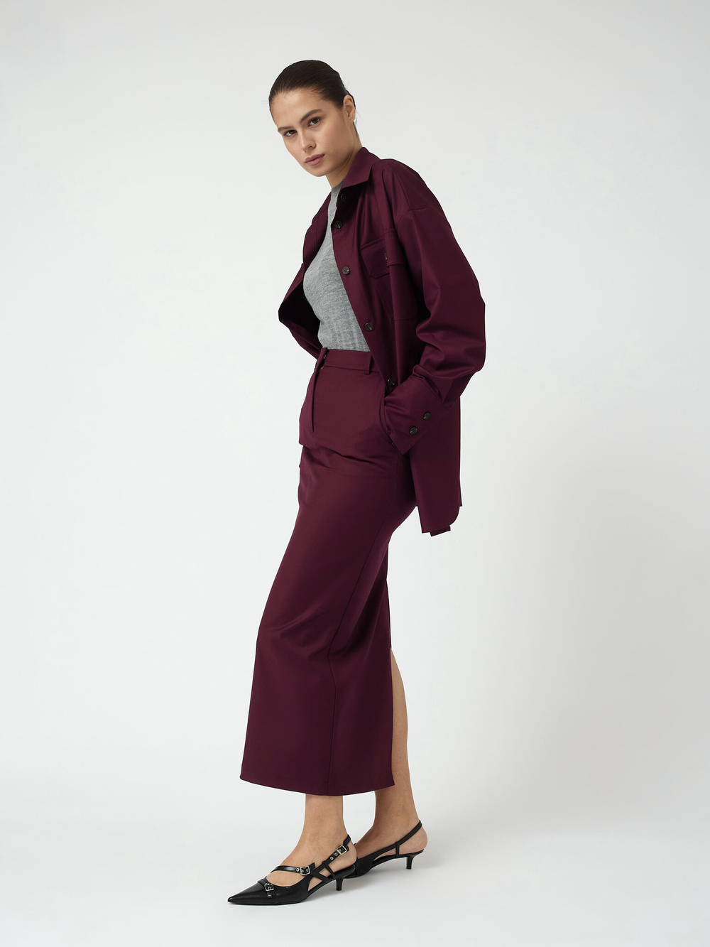 Юбка макси из костюмной ткани