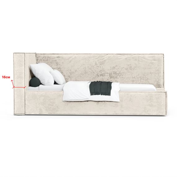 Кровать Bever ЛЕВАЯ 140 с  ортопедическим основанием без ПМ -  Nebby 205