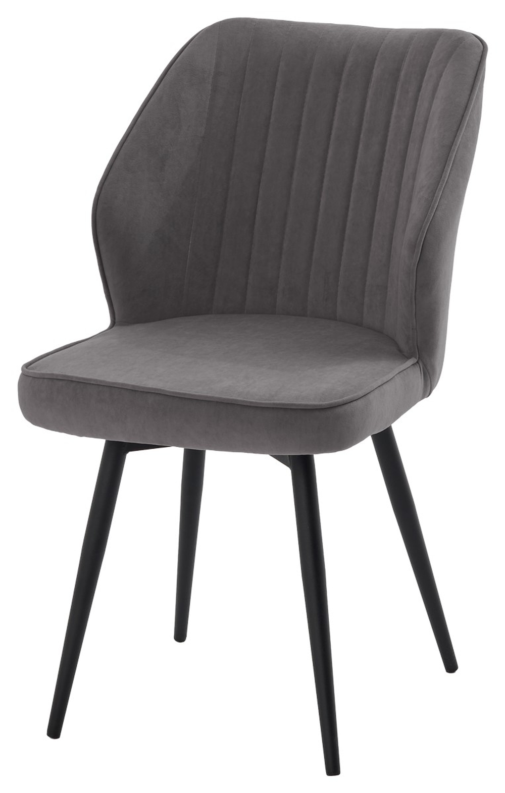 Стул РОССО 360 град. поворот. B28 Темно-серый, велюр / черный каркас, М-City