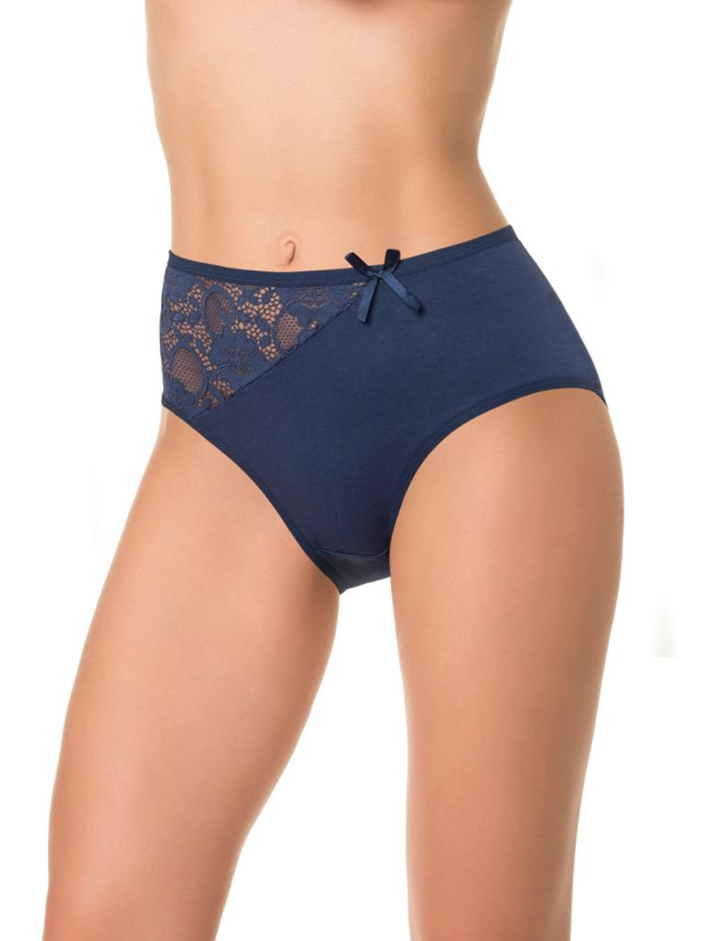 Высокие трусики с кружевной вставкой (Размер: XXXL) (Цвет: белый)