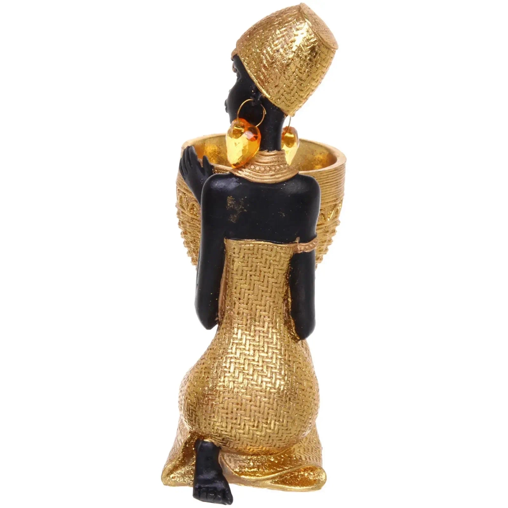 Статуэтка интерьерная «ИМАНИ» 25см Девушка с корзиной золотой