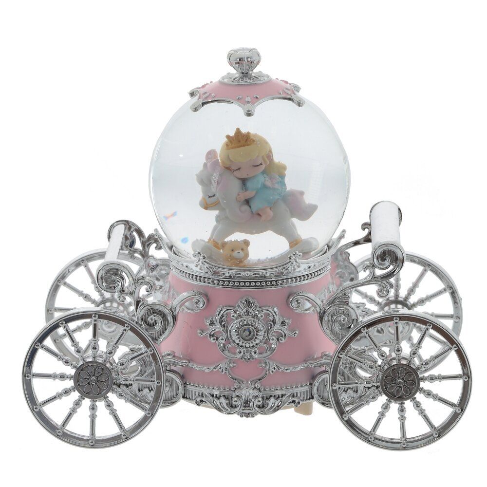 GAEM Фигурка декор "Девочка на лошадке" в стекл шаре (муз, подсвет, вьюга, 3xAAA н/п), D10, L22 W11 H19 с