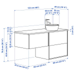 Тумба для ванной - ÄNGSJÖN / OXMYREN  /АNGSJОN/ IKEA/ ЭНГСЬЕН / ОКСМИРЕН ИКЕА,  122х77 см , черный/коричневый