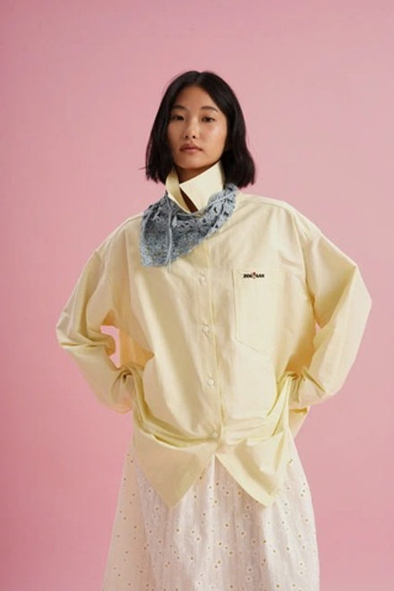 Рубашка оверсайз с вышивкой, butter