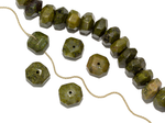 Бусины из серпентинита 14х8мм (1 штука)