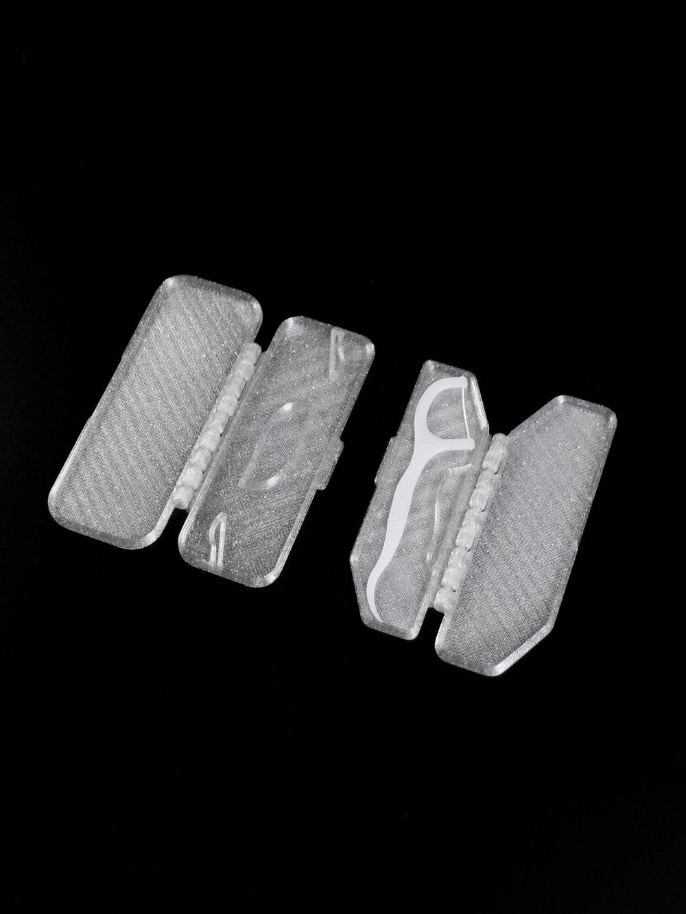 Набор стоматологических дорожных контейнеров для 1-й и 2-х зубочисток с нитью — флоссеров, белый, полупрозрачный