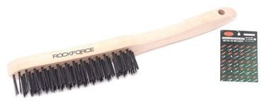Щетка по металлу ручная в усиленном деревянном корпусе (проволока из нержавеющей стали, 5x15рядов) RockForce##Rock FORCE RF-340117226